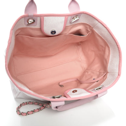 Chanel Canvas Large Deauville Tote Pink 5 of 8