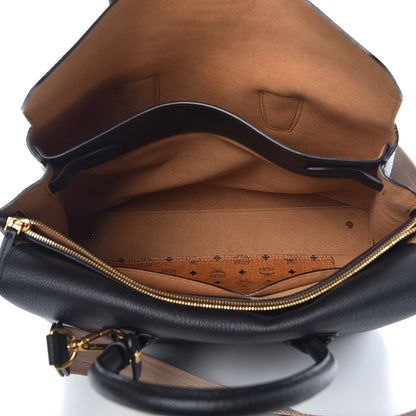MCM Grained Calfskin Large Milla Tote Black 8 of 14