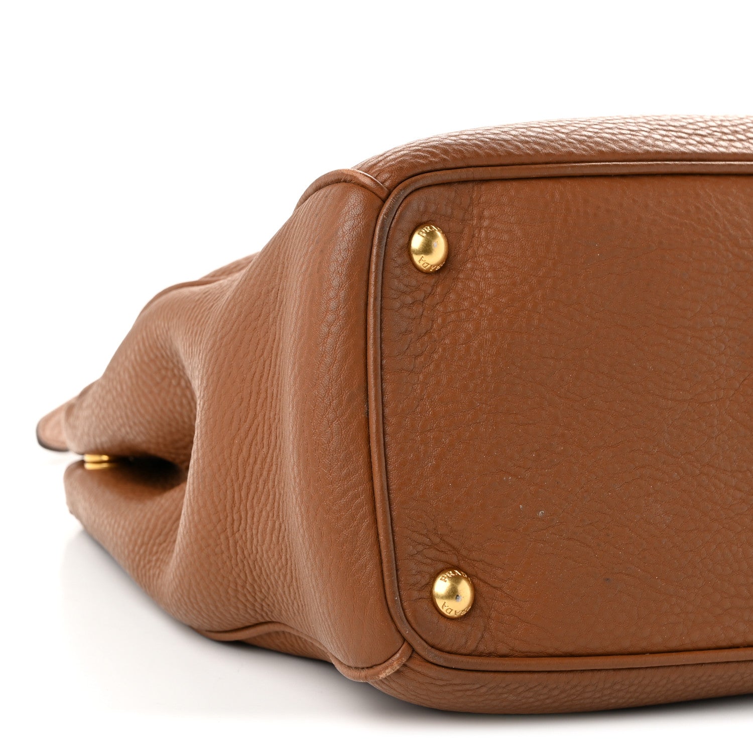 Prada Vitello Daino Large Double Zip Tote Brandy 9 of 11