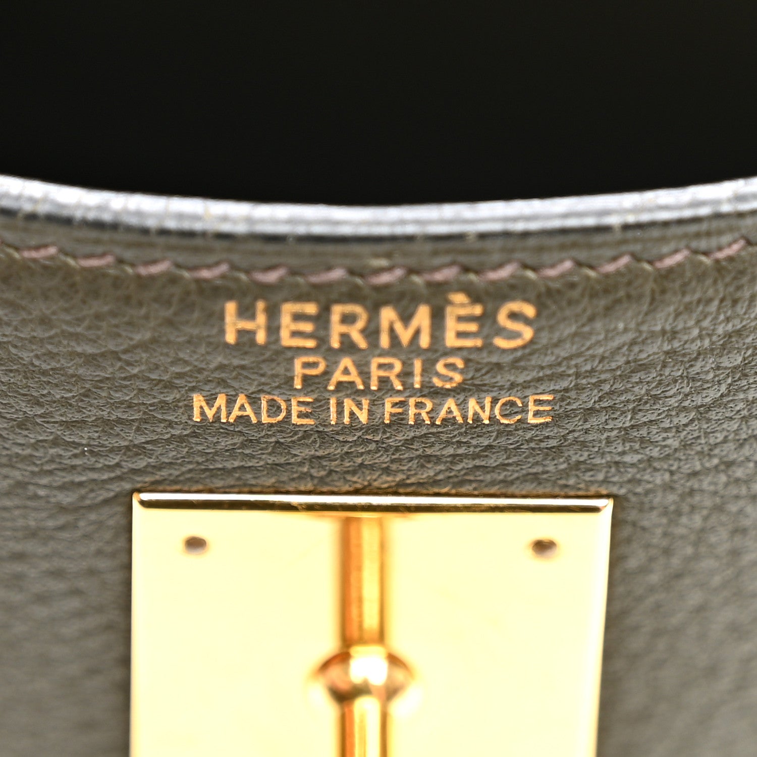 Hermes Vache Liegee Kelly Retourne 35 Vert Bronze 6 of 20
