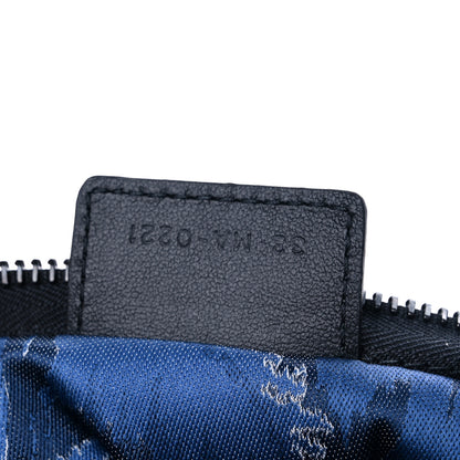 Christian Dior Embroidered Palm Tree Toile De Jouy Diortravel Zipped Pouch Blue 7 of 10
