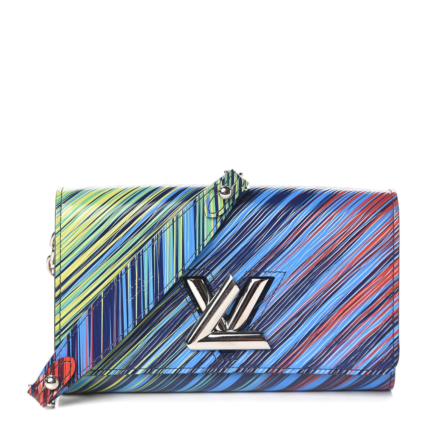 Epi Tropical Printed Twist Chain Wallet Vert Rouge