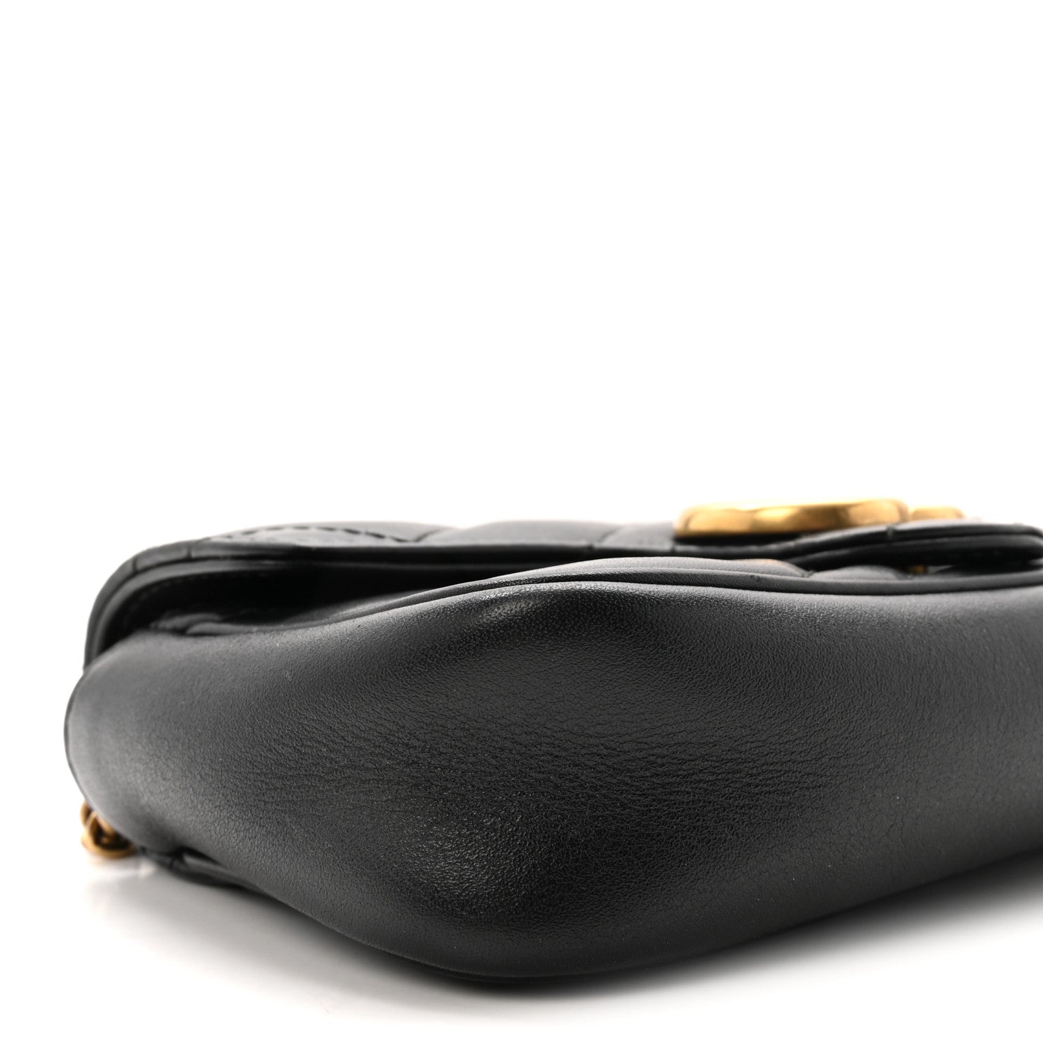 Gucci Calfskin Matelasse Super Mini GG Marmont Shoulder Bag Black 9 of 10