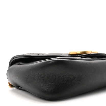 Gucci Calfskin Matelasse Super Mini GG Marmont Shoulder Bag Black 9 of 10