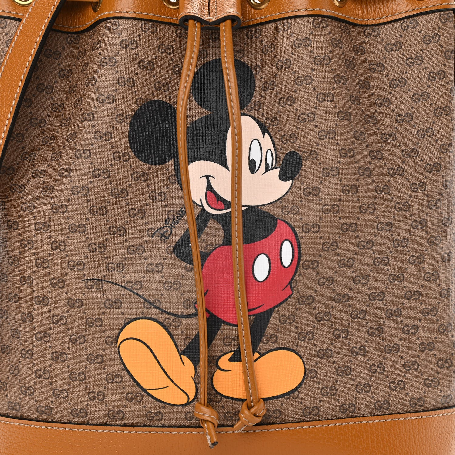 Gucci X DISNEY Mini Vintage GG Supreme Monogram Bucket Bag Beige Vintage Sun Oil 8 of 11