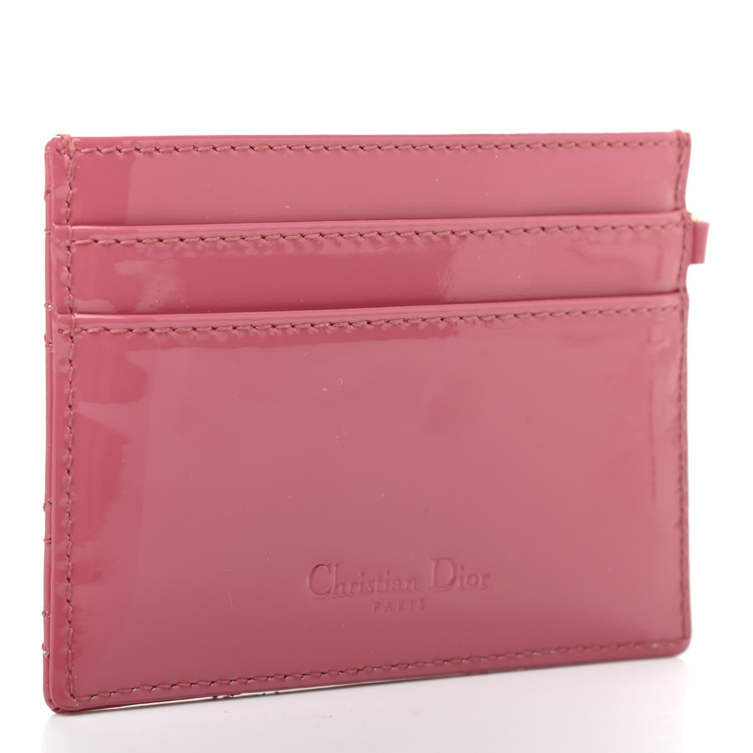 Christian Dior Patent Cannage Lady Dior Card Holder Pink 3 of 8