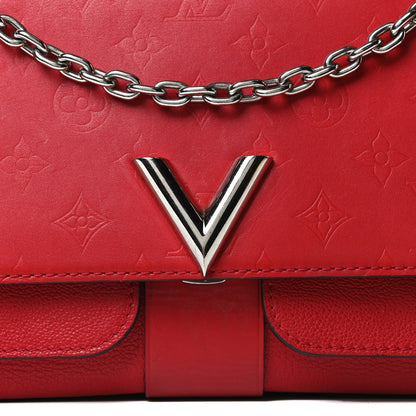 Louis Vuitton Monogram Cuir Plume Ecume Very Chain Bag Rubis Red 6 of 16