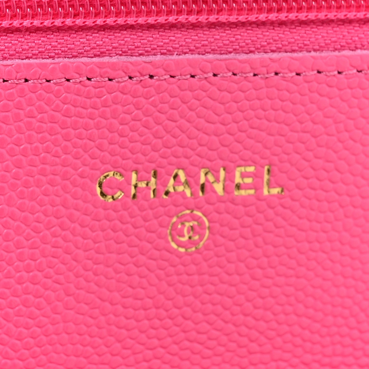 Chanel Caviar Quilted Wallet on Chain WOC Dark Pink 7 of 12