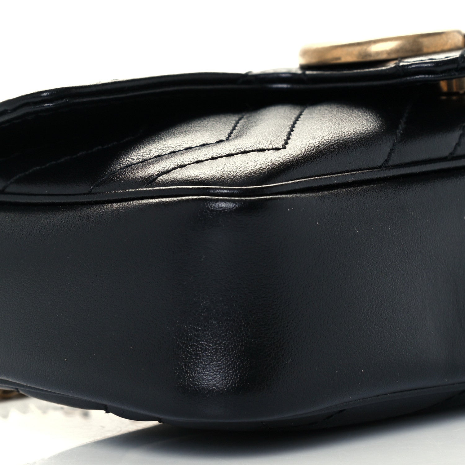Gucci Calfskin Matelasse Super Mini GG Marmont Shoulder Bag Black 10 of 11