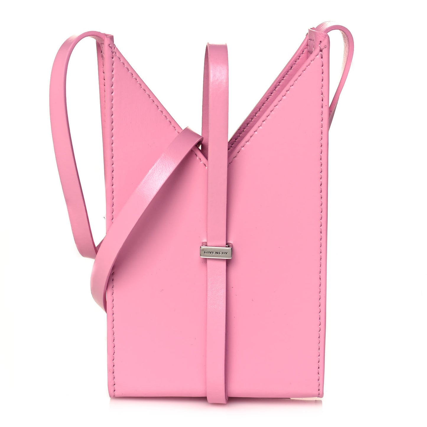 Calfskin Mini Cut Out Phone Crossbody Pouch Pink