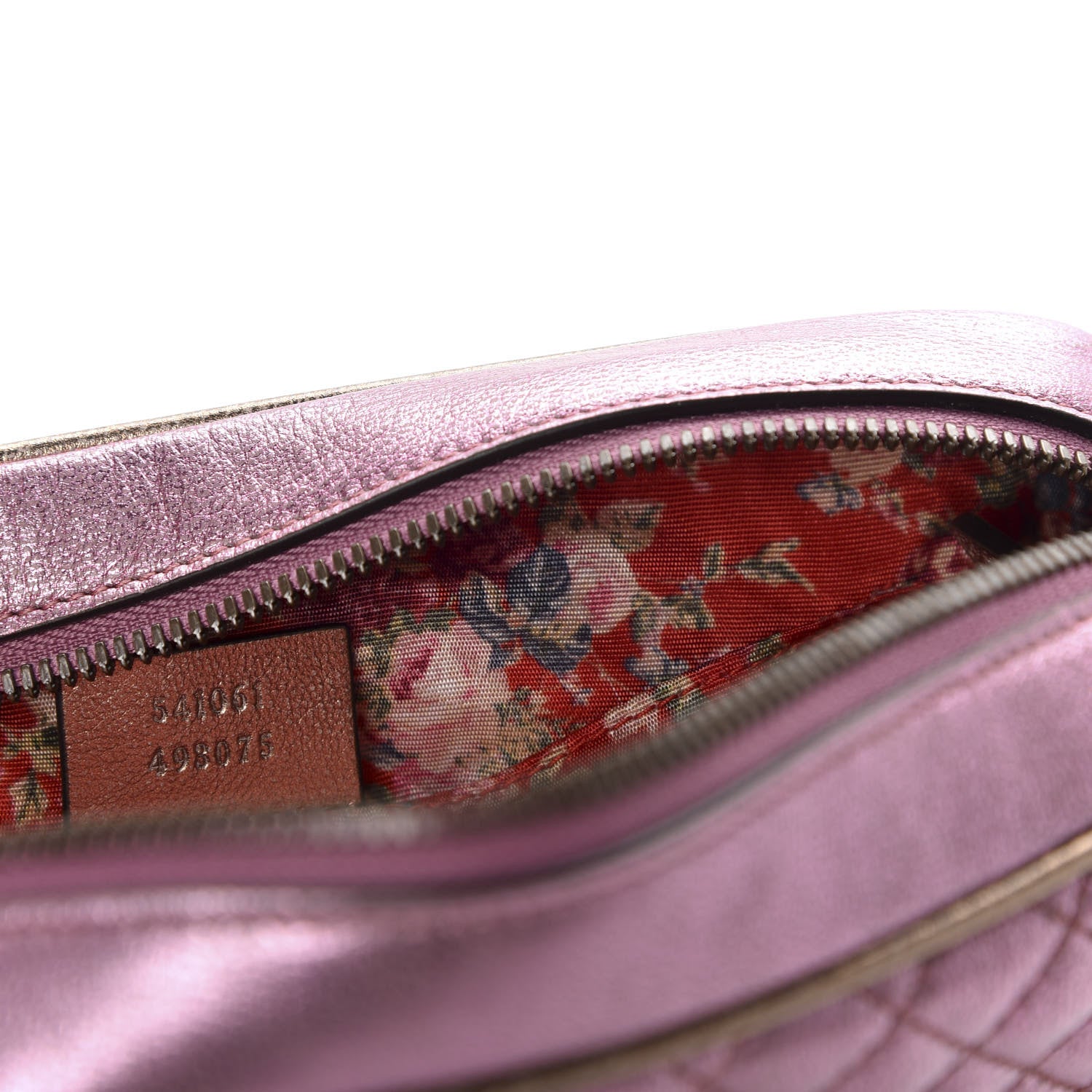 Gucci Laminated Nappa Trapuntata Small Zumi Shoulder Bag Rosa Lago Rame 7 of 10