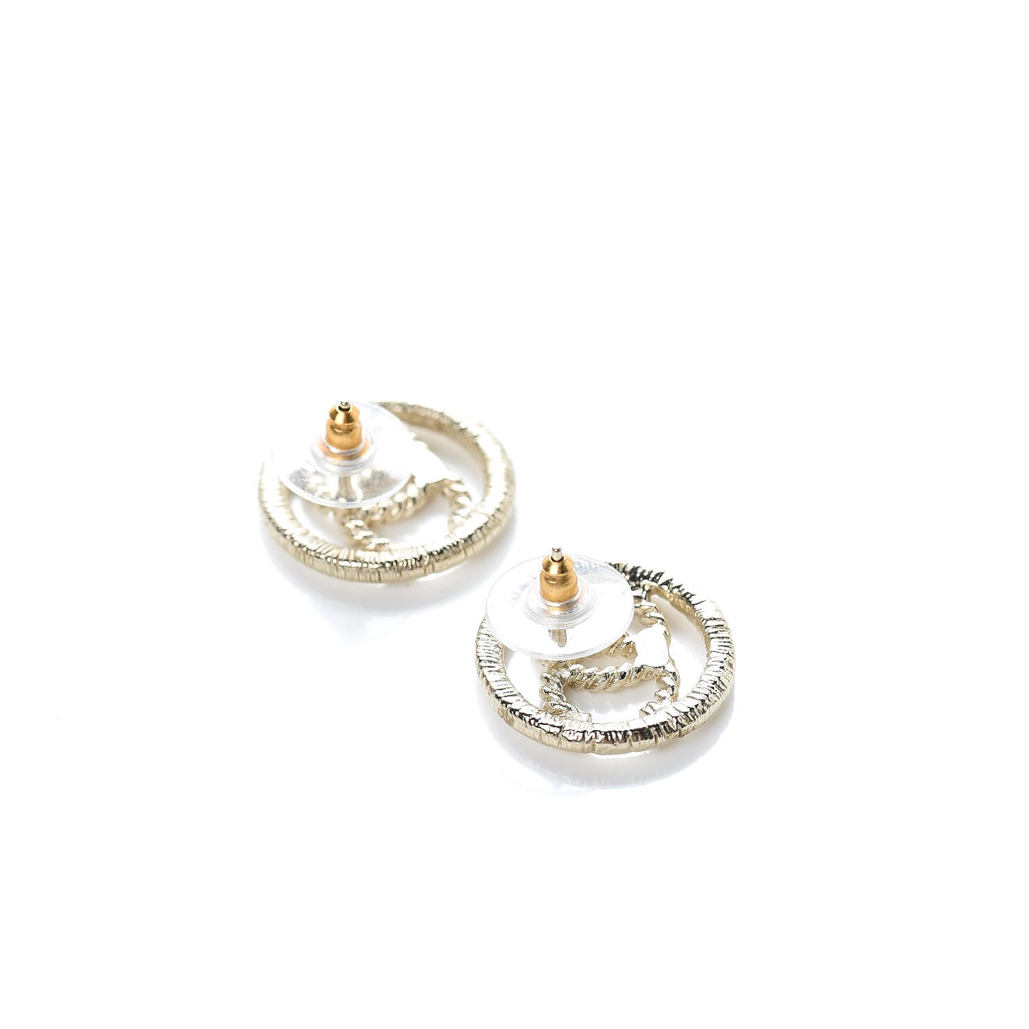 Chanel Twisted CC Earrings Light Gold 3 of 5