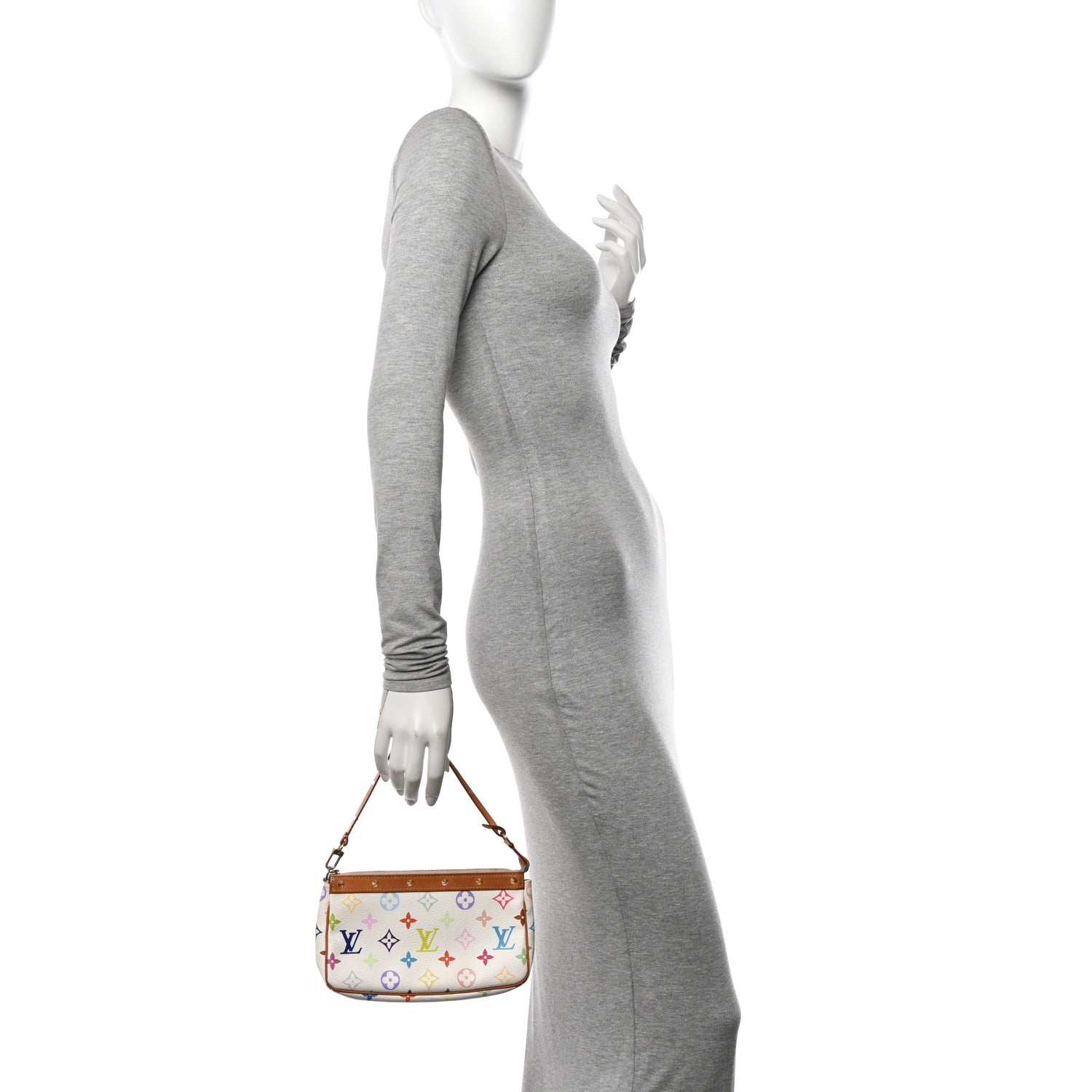 Louis Vuitton Monogram Multicolor Pochette Accessories White 2 of 9