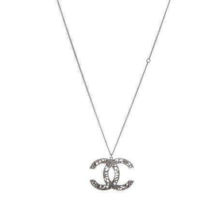 Chanel Large Baroque CC Necklace Silver 1 of 6