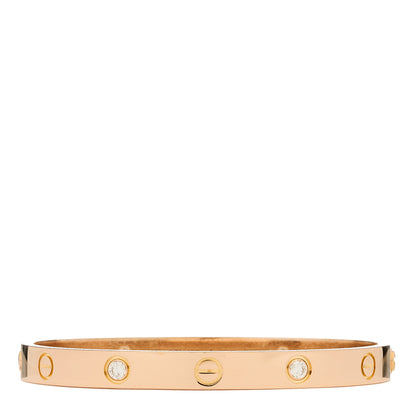 Cartier 18K Pink Gold 4 Diamond LOVE Bracelet 17 1 of 6