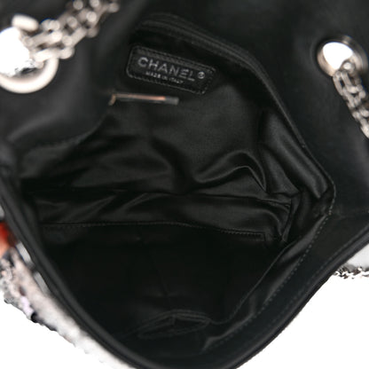 Chanel Sequin Striped Medium Reissue Flap Black Silver 5 of 10