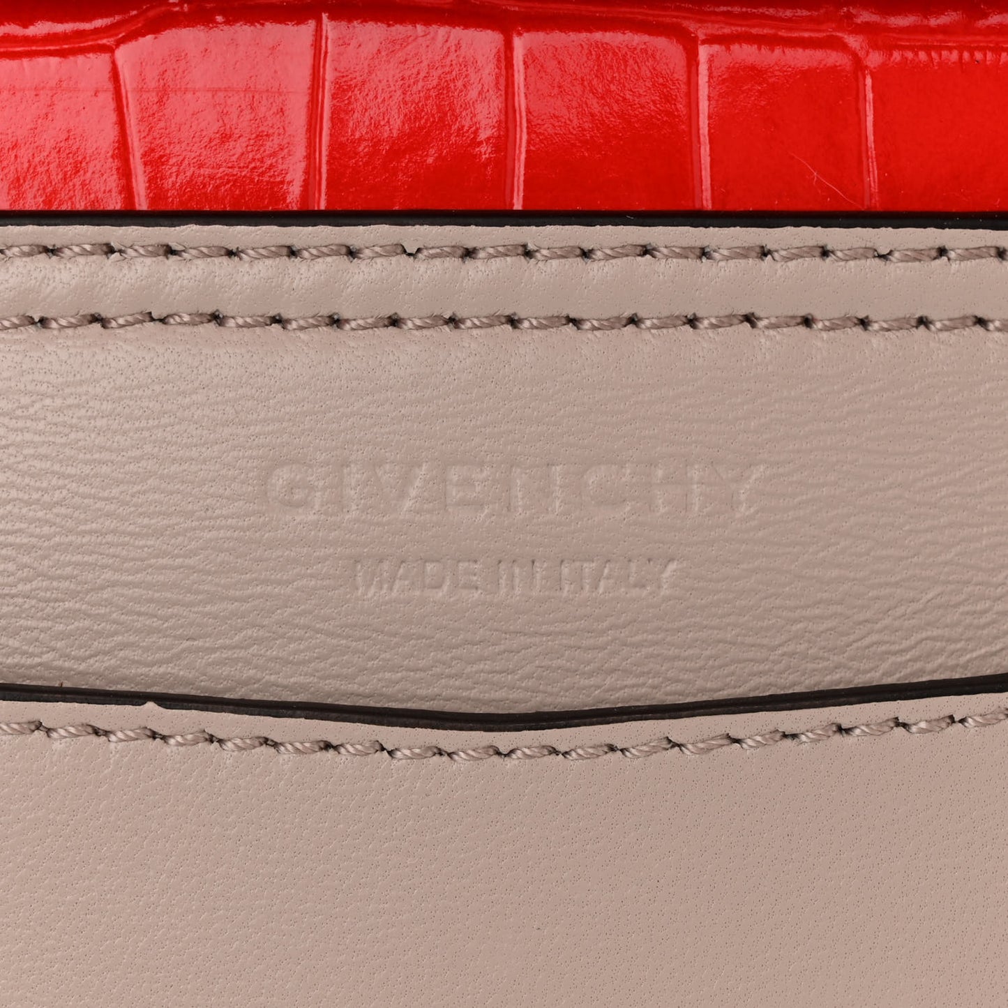 Calfskin Crocodile Embossed Mini Mystic Shoulder Bag Red