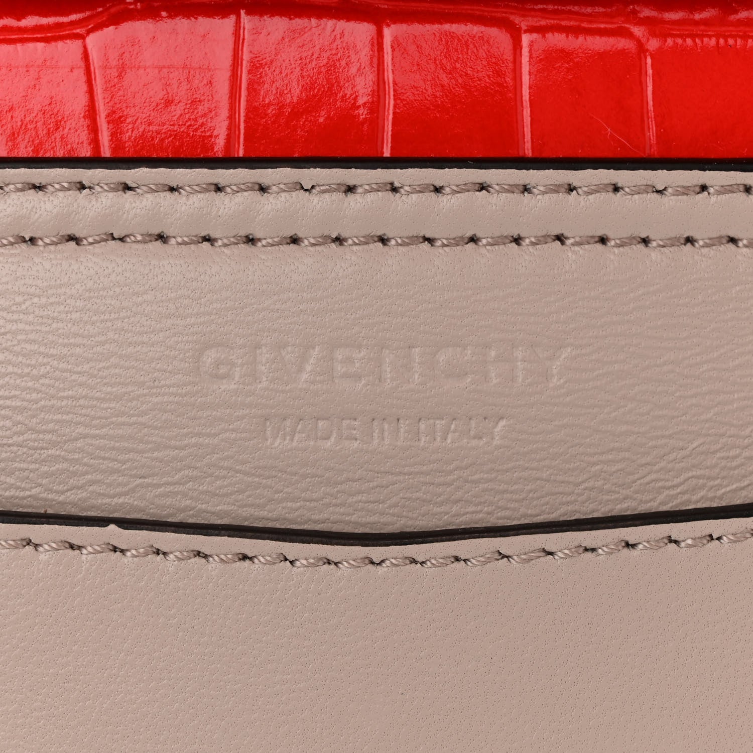 Givenchy Calfskin Crocodile Embossed Mini Mystic Shoulder Bag Red 5 of 8