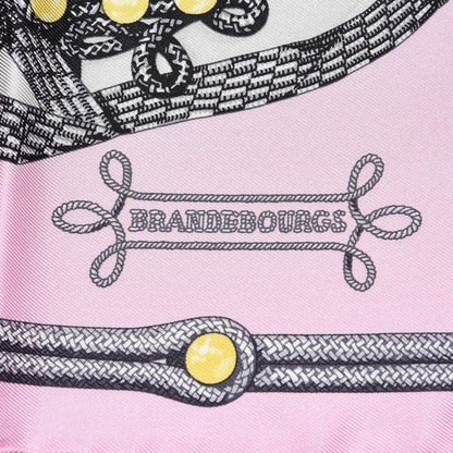 Hermes Silk Brandebourgs Pocket Square Rose Dragee Gris Anthracite 6 of 6