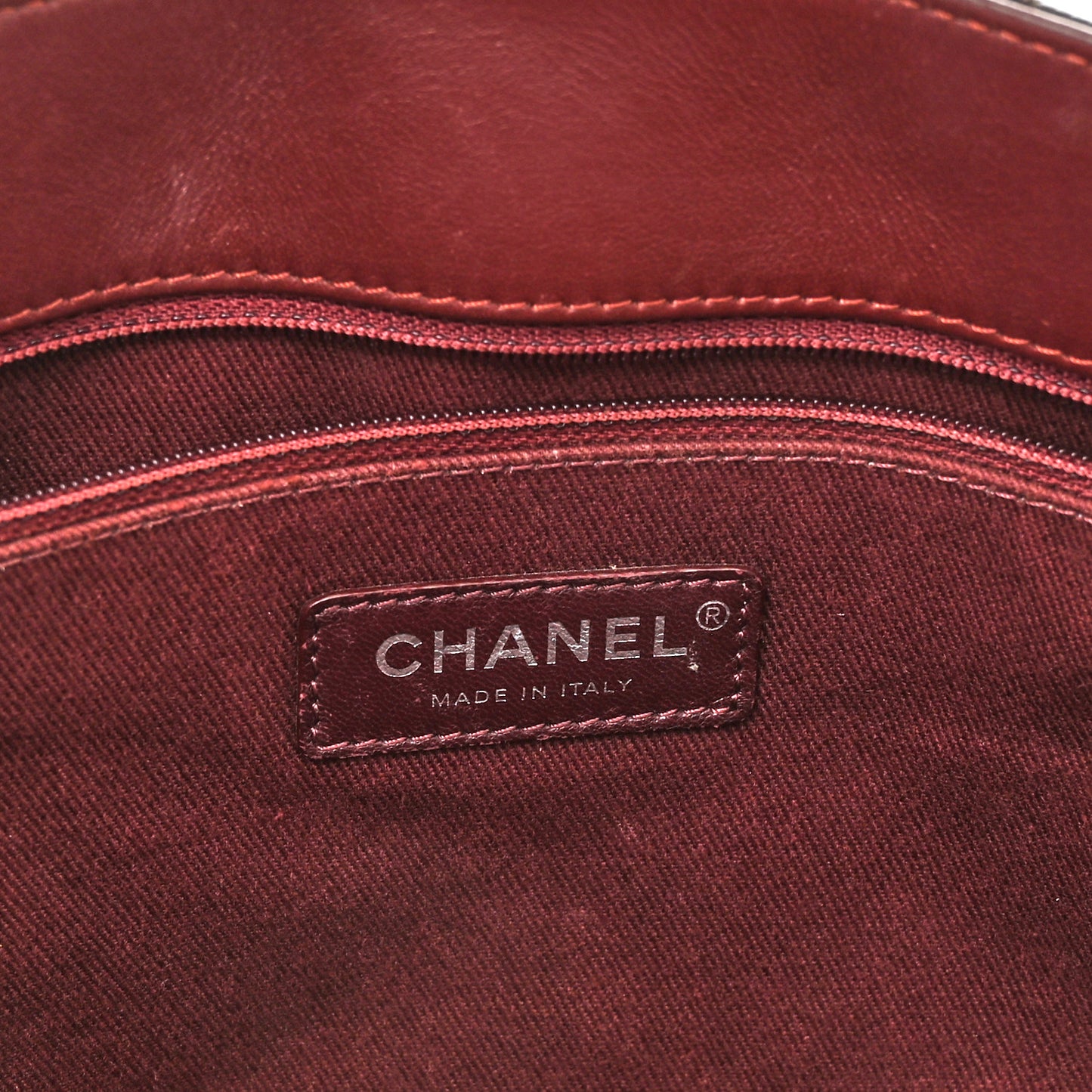 Caviar Quilted Large CC Accordion Shopping Bag Brown