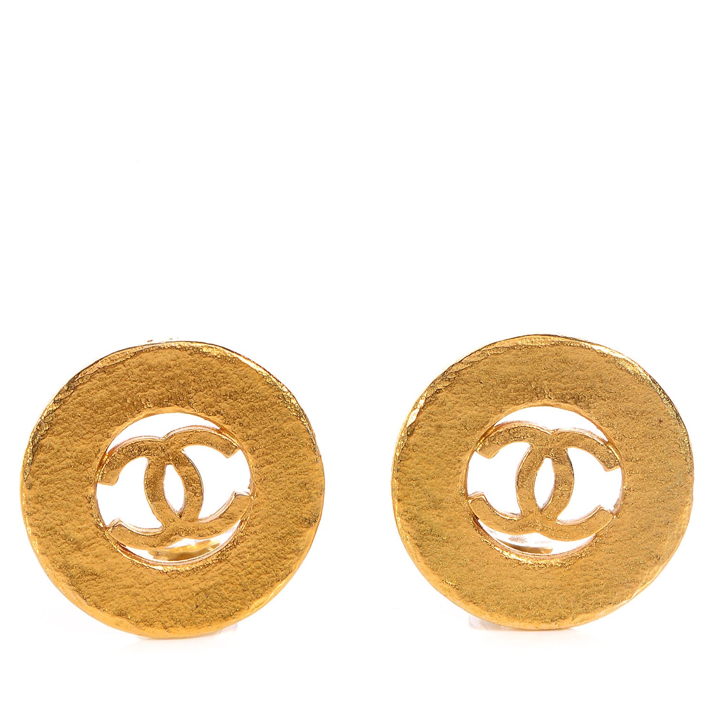 Round Clip On Earrings Gold