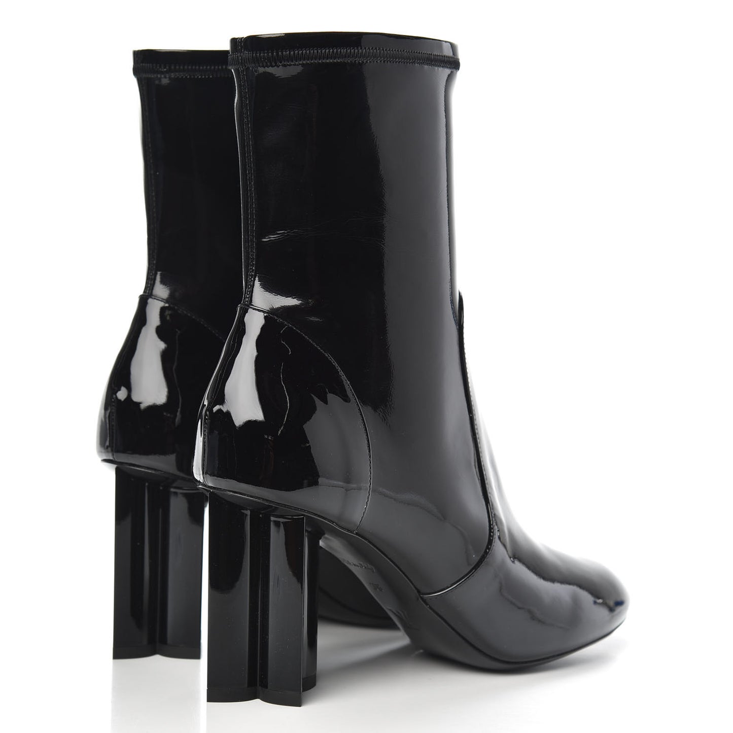 Patent Silhouette Ankle Boots 38 Black
