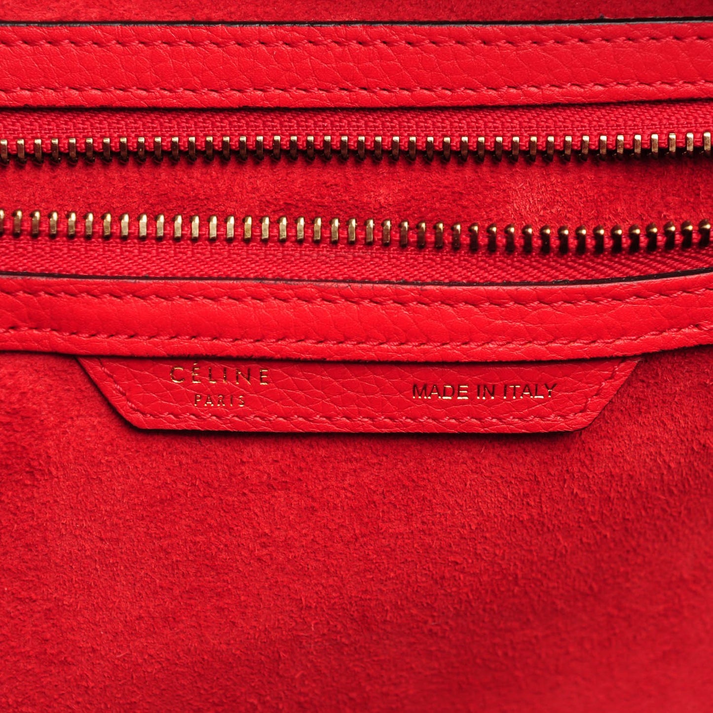Drummed Calfskin Mini Luggage Coquelicot