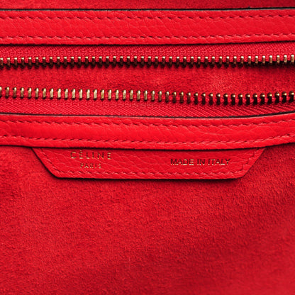 Celine Drummed Calfskin Mini Luggage Coquelicot 6 of 7