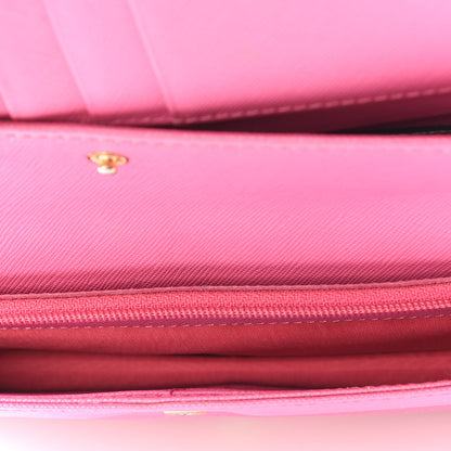 MCM Visetos Bi-Color Crossbody Wallet Coral Sugar Pink 4 of 9