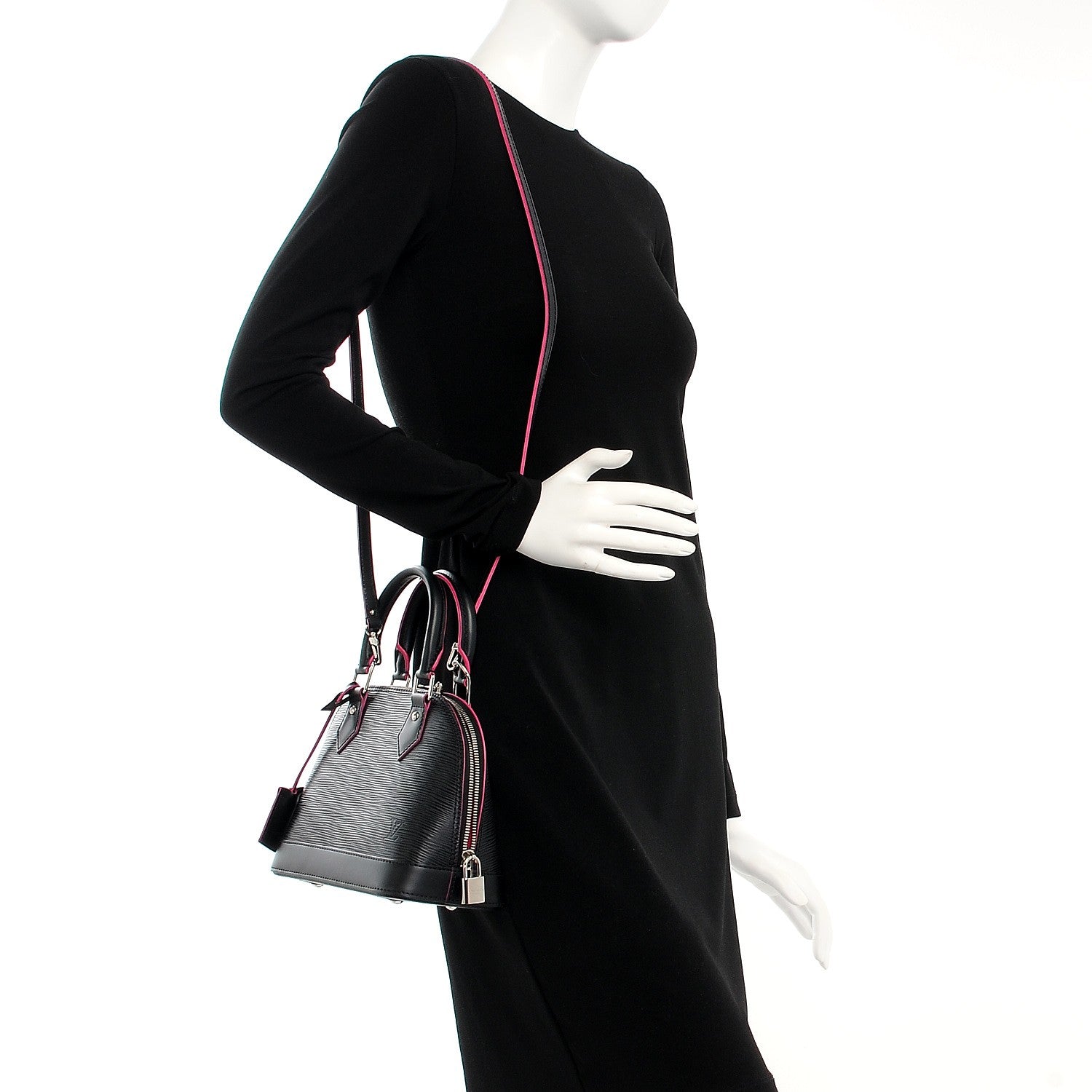 Louis Vuitton Epi Alma BB Black Hot Pink 2 of 7