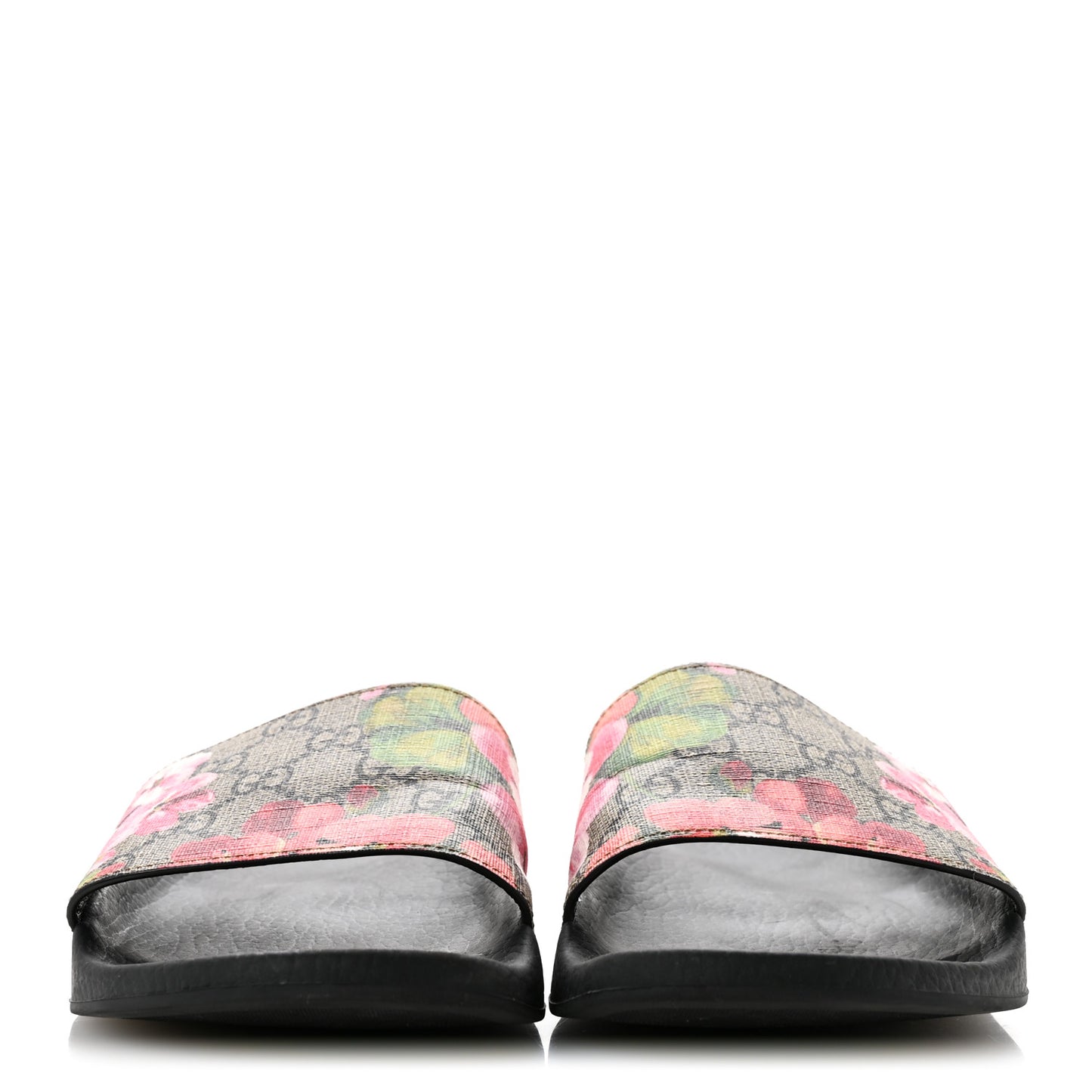 GG Supreme Monogram Blooms Slide Sandals 40 Beige Multicolor