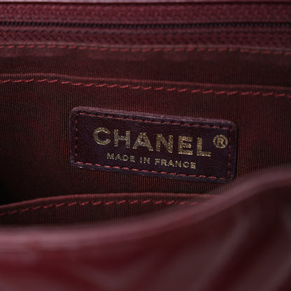 Chanel Calfskin Chevron Quilted Top Handle Flap Red 6 of 10
