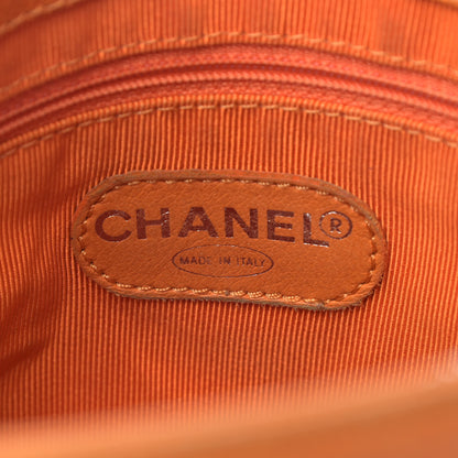 Chanel Caviar Embroidered Logo Shoulder Bag Orange 8 of 15
