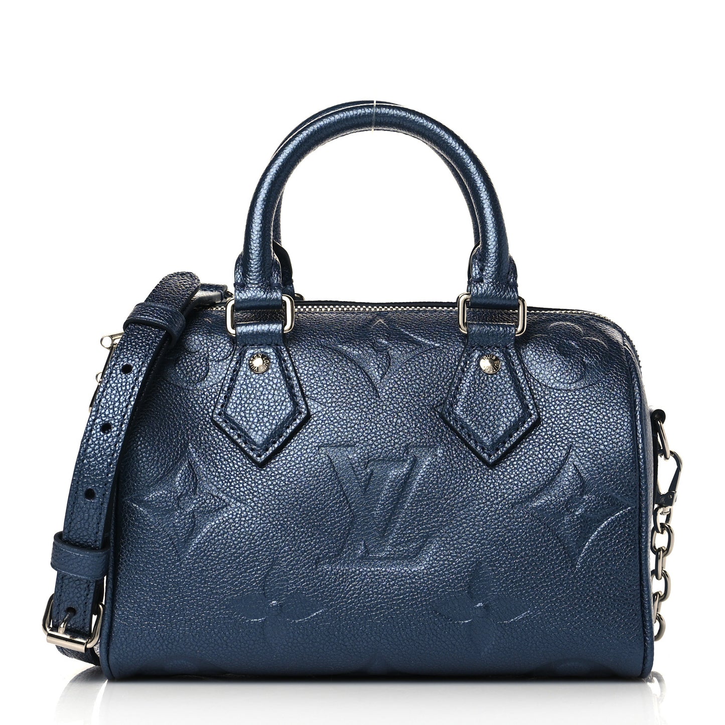 Metallic Empreinte Monogram Giant Speedy Bandouliere 20 Navy Nacre