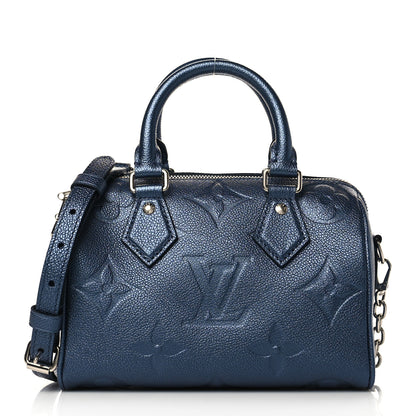 Louis Vuitton Metallic Empreinte Monogram Giant Speedy Bandouliere 20 Navy Nacre 1 of 8