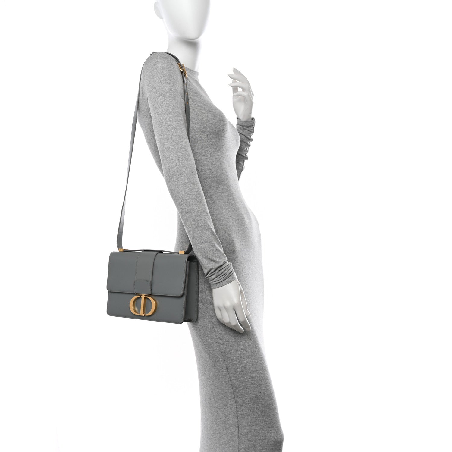 Christian Dior Smooth Calfskin 30 Montaigne Flap Bag Gray 2 of 10