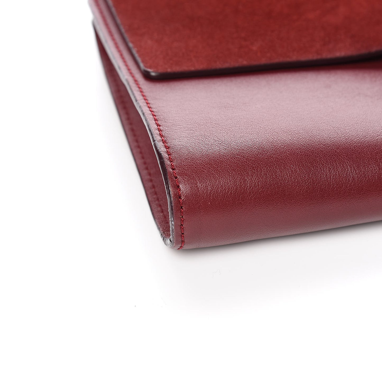 Suede Calfskin Faye Clutch Plum Purple