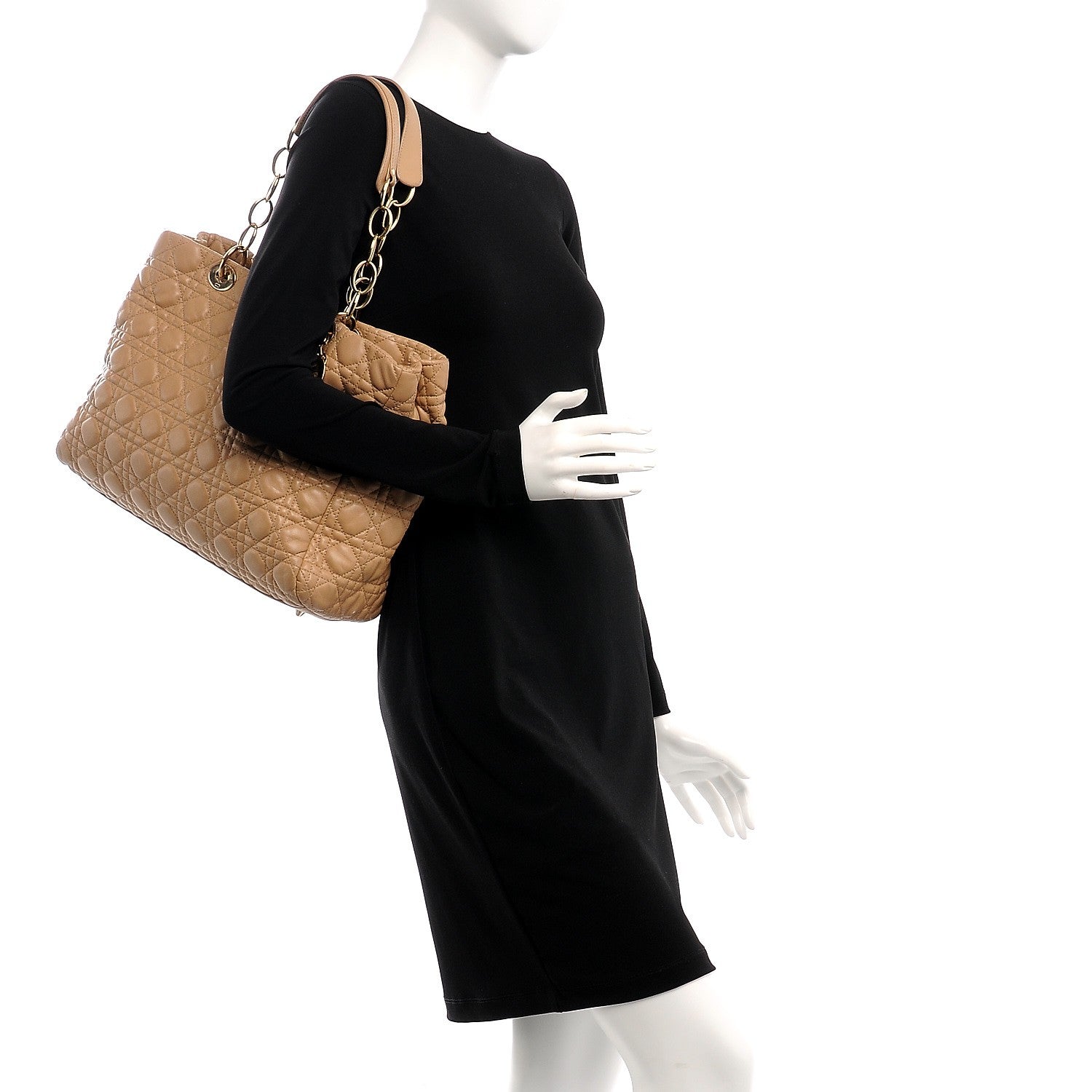 Christian Dior Lambskin Cannage Large Dior Soft Shopping Tote Beige 2 of 10