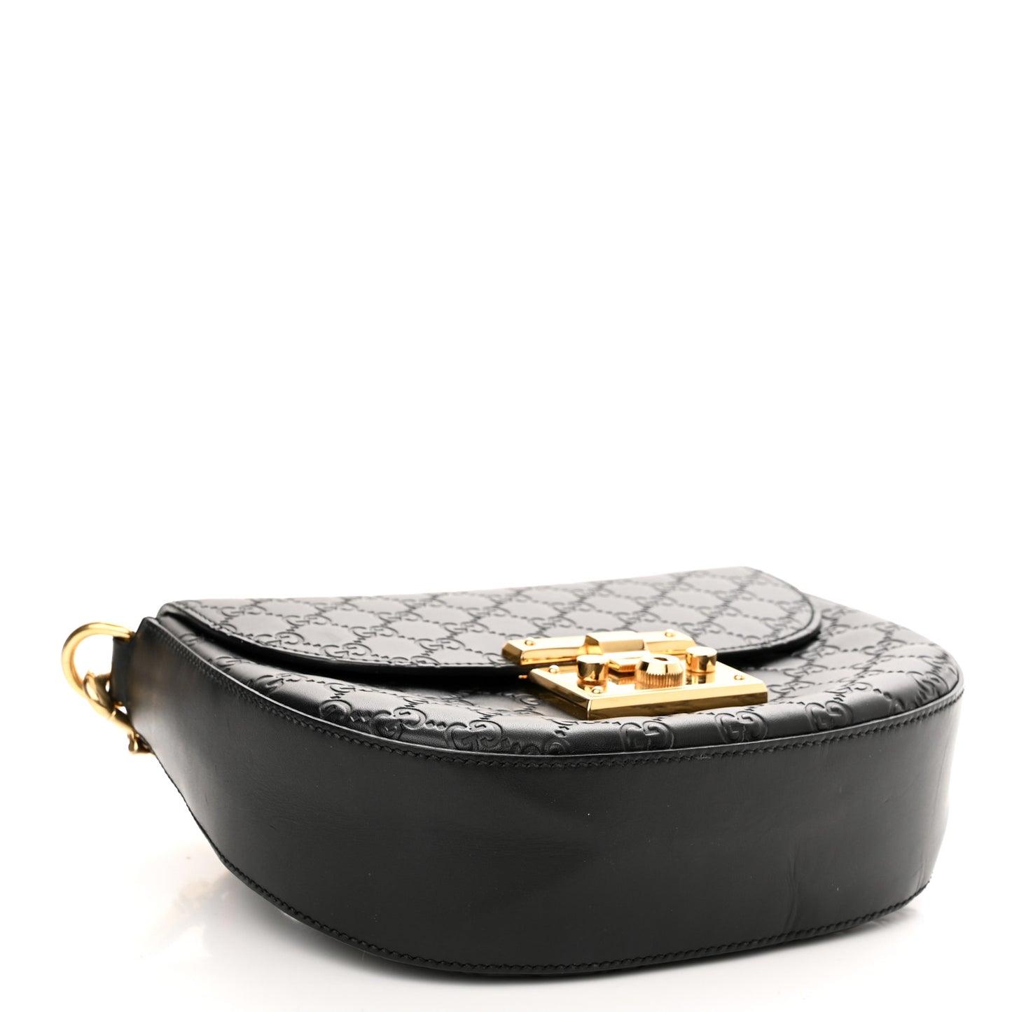 Guccissima Web Medium Padlock Messenger Shoulder Bag Black