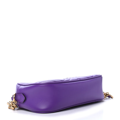 Gucci Calfskin Matelasse Small GG Marmont Chain Shoulder Bag Shine Purple 3 of 6