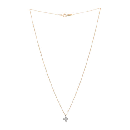 Tiffany 18K Yellow Gold Platinum Diamond Cruciform Cross Pendant Necklace 3 of 5