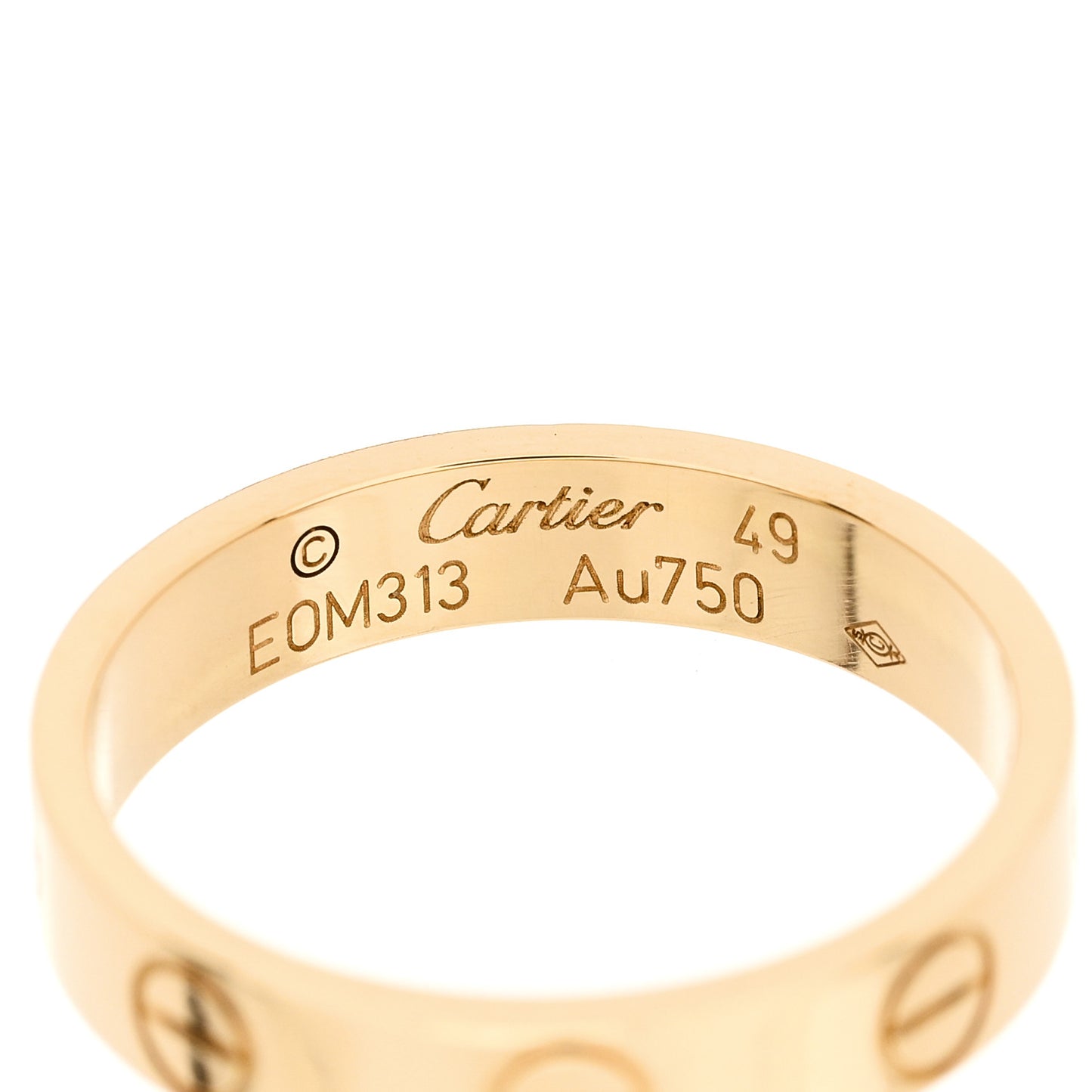18K Yellow Gold 3.5mm LOVE Wedding Band Ring 49 4.75