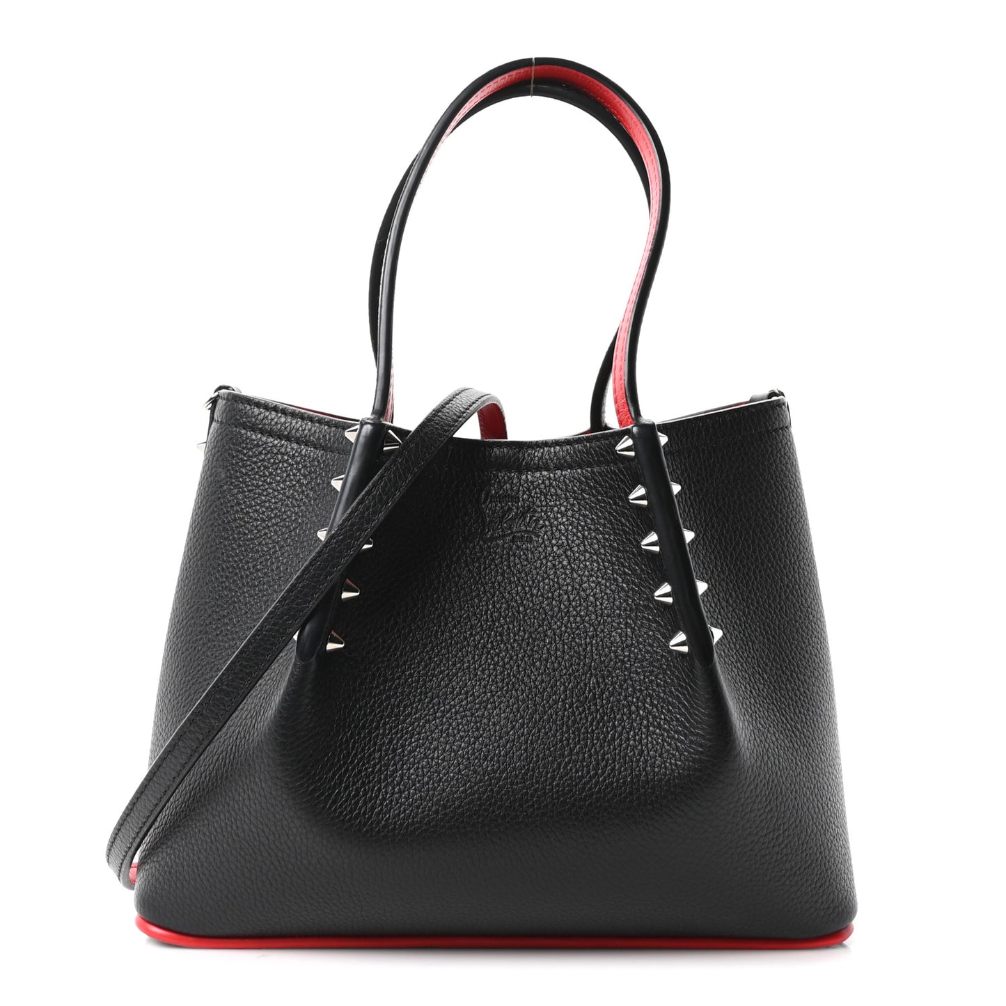 Calfskin Spiked Mini Cabarock Shopper Tote Black