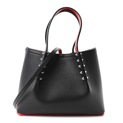 Christian Louboutin Calfskin Spiked Mini Cabarock Shopper Tote Black 1 of 9