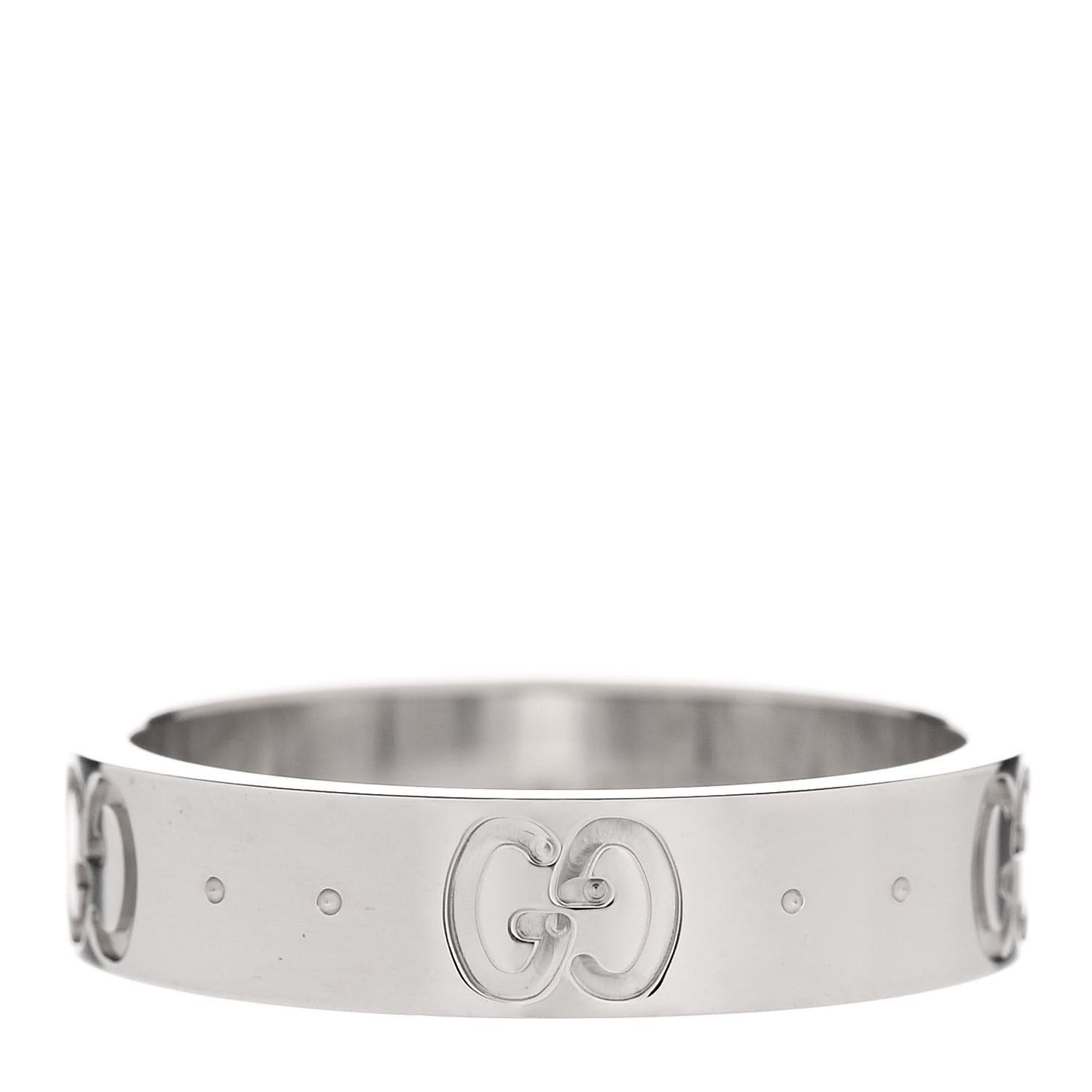 18K White Gold 4mm Icon Thin Band Ring 48 4.5