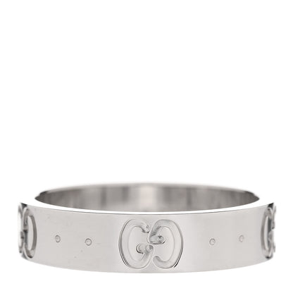 Gucci 18K White Gold 4mm Icon Thin Band Ring 48 4.5 1 of 5