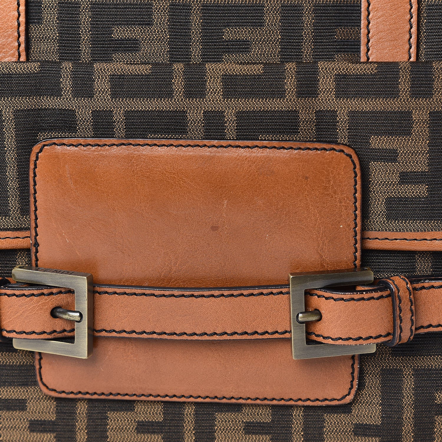 Fendi Zucca Pocket Shoulder Bag Tobacco 10 of 11