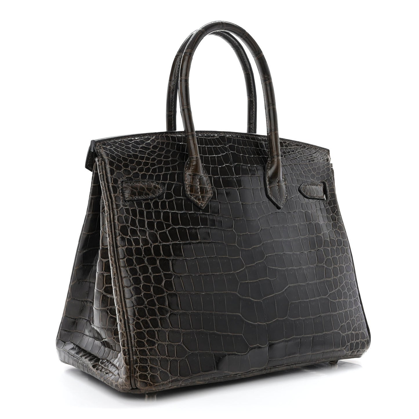 Shiny Porosus Crocodile Birkin 30 Graphite