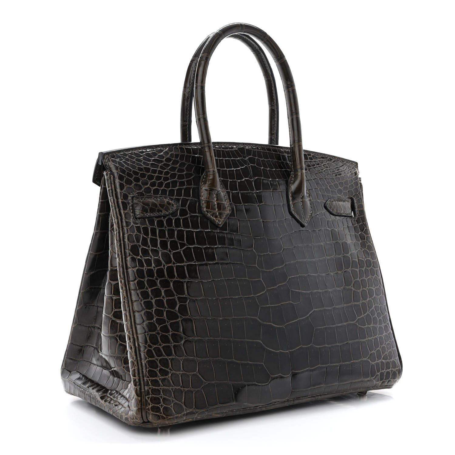 Hermes Shiny Porosus Crocodile Birkin 30 Graphite 3 of 11