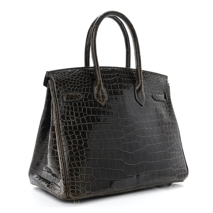 Hermes Shiny Porosus Crocodile Birkin 30 Graphite 3 of 11